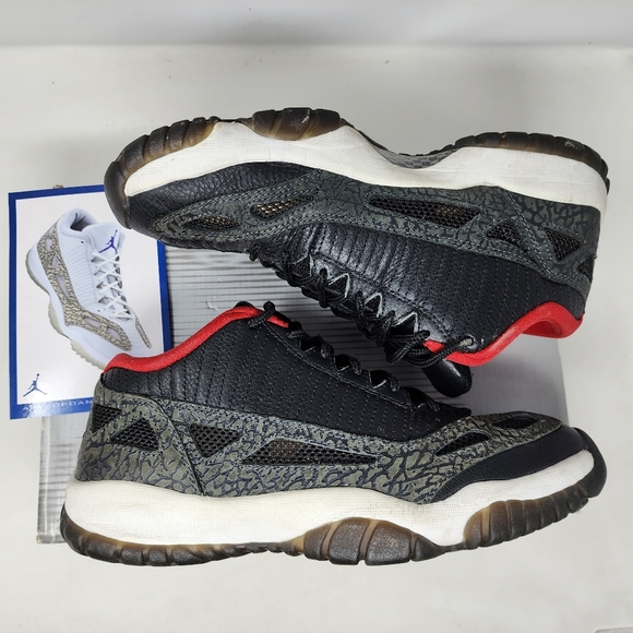 Jordan 11 Retro Low IE Black Charcoal Red 2003 306008-061 Men's 9 BOX CARD - Picture 2 of 7